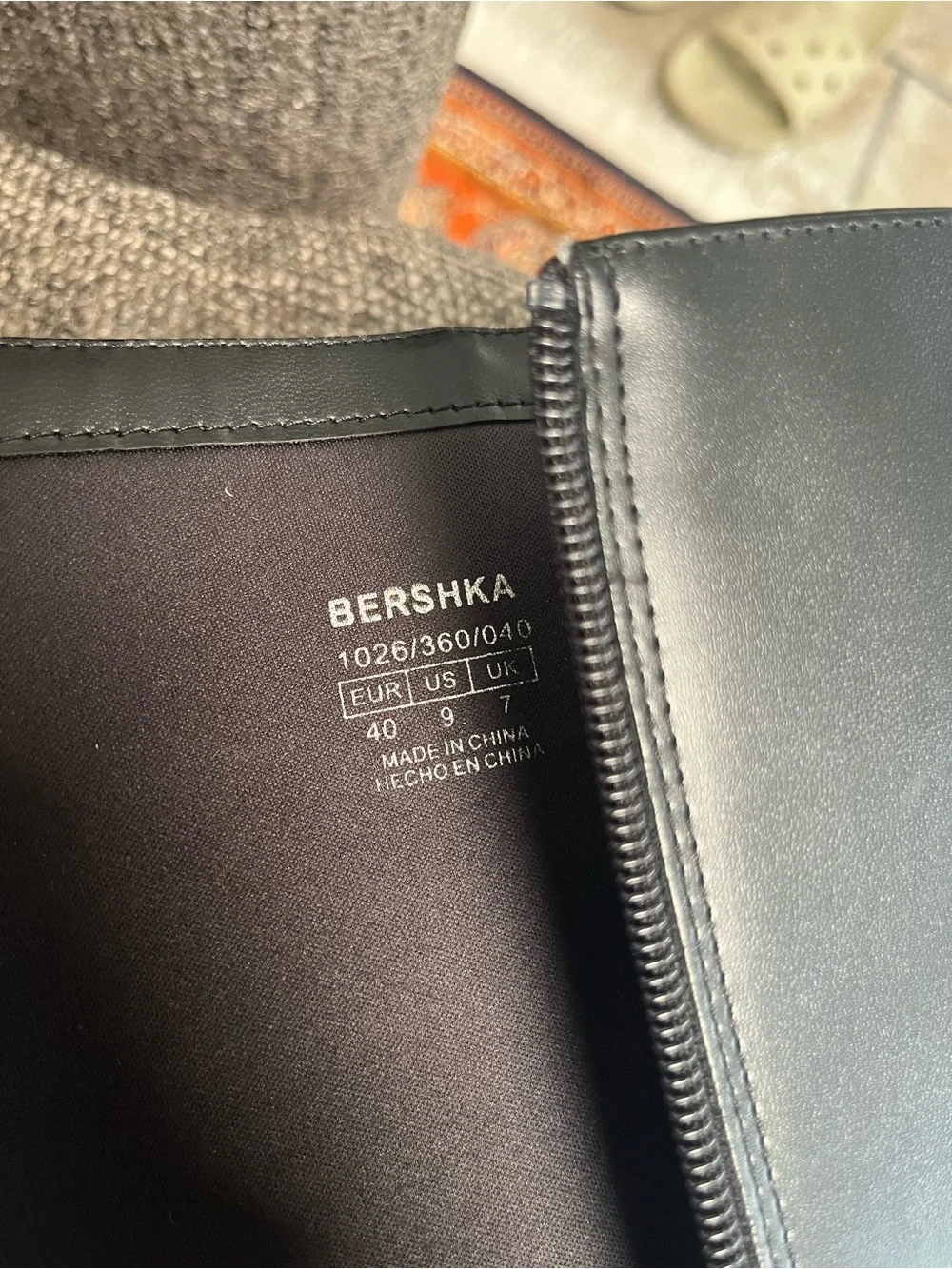 Bershka Black Platform Knee-High Block Heel Boots